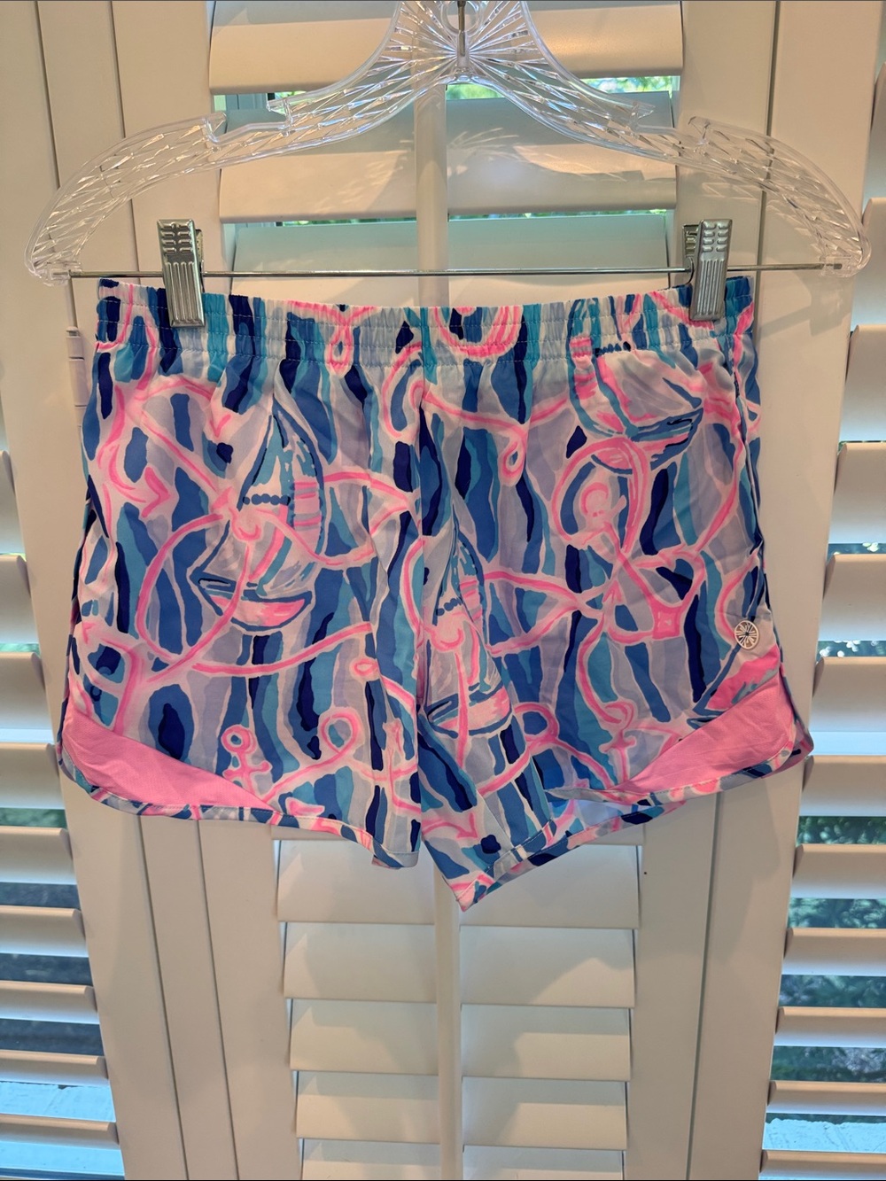 Lilly Pulitzer Luxletic Ocean Trail Shorts in "Reel Nauti"